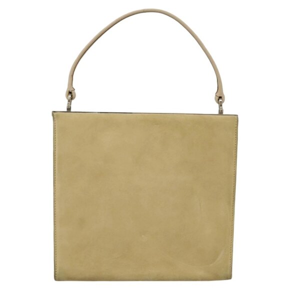 Salvatore Ferragamo Hand Bag Suede 2way Beige Silver Auth 102527 - Picture 2 of 16